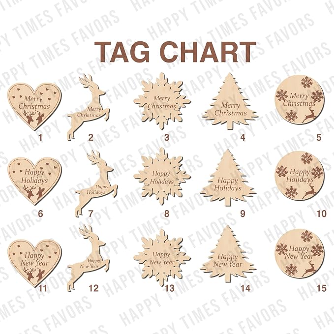 HTF Pack of 10 Christmas Decorations, Tea Party Favors for Women, New Years Eve Party Supplies, Christmas Gifts, Coworker New Year, Happy Holiday Personalized Tea Favors (CH, Snowflake)