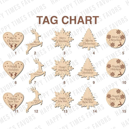 HTF Pack of 10 Christmas Decorations, Tea Party Favors for Women, New Years Eve Party Supplies, Christmas Gifts, Coworker New Year, Happy Holiday Personalized Tea Favors (CH, Snowflake)