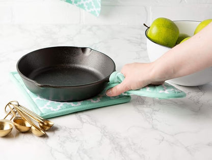DII Lattice Basics Collection Kitchen Essentials, Pan Handle Set, Aqua, 3, Piece