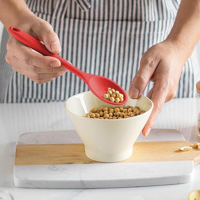 4 Pcs Mini Silicone Spoons 8 Inch Small Spoons,Heat Resistant Spoons the Food Spoon Mini Size Choose Carefully Before Purchasing