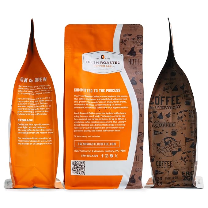 Fresh Roasted Coffee, Dark Guatemala Huehuetenango Whole Bean Coffee, Dark Roast, Single-Origin, Kosher, 12 oz