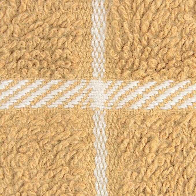 Ritz Premium 100% Cotton Terry Check Kitchen Dish Cloths - Highly Absorbent, Super Soft, Long-Lasting, 12"x12", 6-Pack, Straw