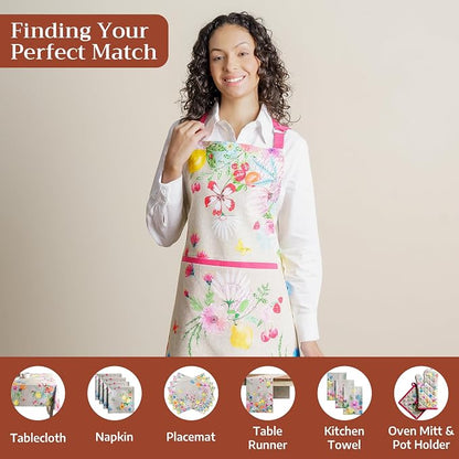 Maison d' Hermine 100% Cotton Apron for women with Pocket Kitchen Chef Apron for Men Cooking Spring Summer