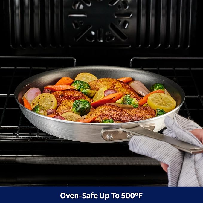 Tramontina Professional 14-Inch Non Stick Extra Large Frying Pan, Heavy-Gauge Aluminum Skillet with Reinforced Nonstick Coating, Gray Handle, Dishwasher and Oven Safe