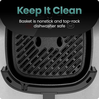 Chefman TurboX 4-in-1 Air Fryer, 5-Quart Airfryer for Extra Crispy Chicken, Fries, Wings, and More, Air Fry, Bake, Reheat, and Frozen Functions, Digital Touch Controls, Dishwasher Safe - Gray