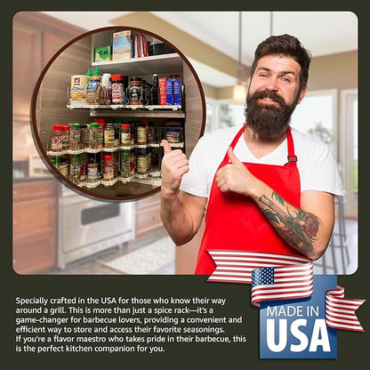 Vertical Spice - Large Pullout Sliding Spice Rack Organizer - 2 Individual 1 Tier Drawers - Premium Rolling Seasoning Holder/Caddy for Hidden Pantry Storage - Made in USA (6.9''W x 5.0" H x 10.6''D)