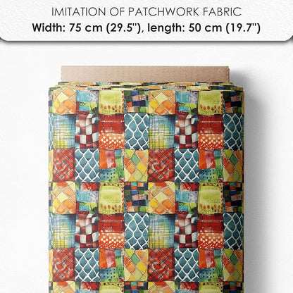 Patchwork Boat Cotton Fabric Panel – Six 10×10 inch Designs + Bonus 29.5×19.6 inch Patchwork Sheet, 100% Turkish Cotton 140 GSM