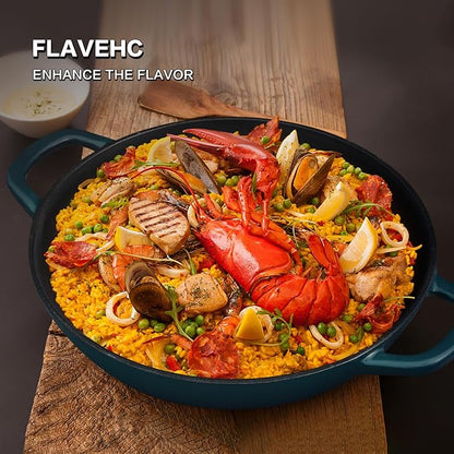 Flavehc Braiser Enameled Cast Iron Braiser 2.25 QT, Cast Iron Braiser Pan with Lid for Bread Baking, Soup & One Pot Meals, Small Shallow Dutch Oven Casserole for Oven & Induction, Purple