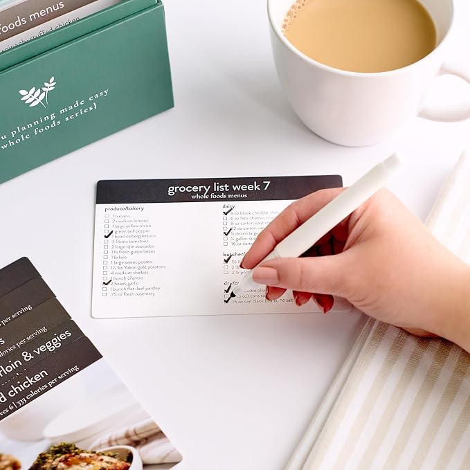PPP Meal Planner with 72 Recipe Cards (Photo Edition) | Weekly Menu Planner | Sturdy Recipe Box | 12 Reusable Grocery Lists | 5 Blank Recipe Cards | Recipe Card Protector | Recipe Ideas