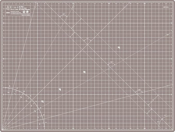 Elan Cutting Mat A2 Black & Taupe, Self Healing Cutting Mat 18x24 Inch, 5-Ply Craft Board Black, Hobby Board for Crafts 18x24 Inch
