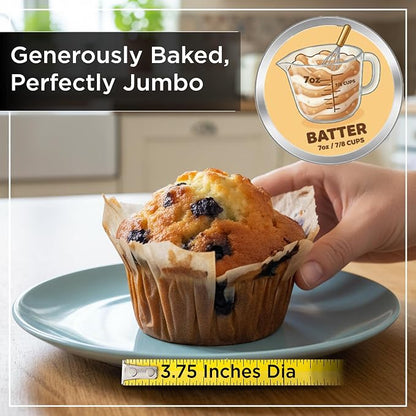 Wrenbury Jumbo Muffin Pan 4" Cup - Nonstick XL Deep Muffin Pan for Baking | 6 Cup - Oversized Extra Large Cupcake Mold - Dishwasher Safe - PTFE Free - 446°F Oven Safe