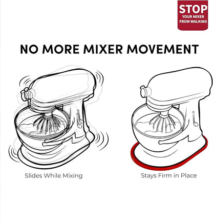 Baker's Buddy Anti-Slip Stand Mixer Mat for KitchenAid Select Bowl-Lift 5–8 Qt Mixers – Silicone Base Pad for Heavy Dough Kneading, Reduces Walking, Vibration & Noise, Black