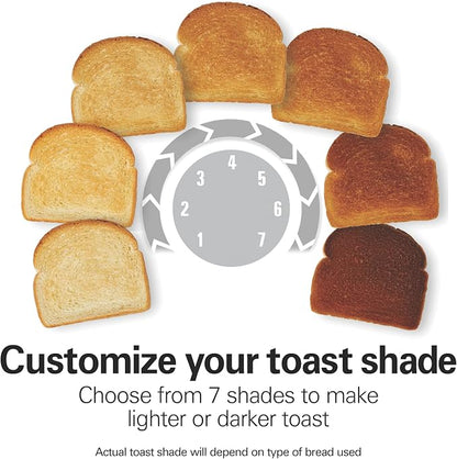 Hamilton Beach Retro Toaster with Wide Slots, Sure-Toast Technology, Bagel & Defrost Settings, Auto Boost to Lift Smaller Breads, 2 Slice, Polished Stainless Steel (22782)