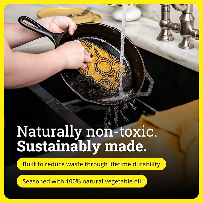 Lodge Seasoned Cast Iron Skillet 6.5 Inches - PFAS-Free, Non-Toxic Cookware - Use with an Oven, Stove, Grill, or Campfire - Naturally Non-Stick & Oven Safe