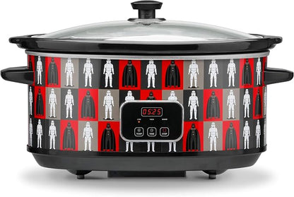 Star Wars 7-Quart Digital Slow Cooker with Sound from Select Brands - Programmable Cooking Time & Temperature - Automatic Keep Warm Setting - Dishwasher-Safe Stoneware Insert