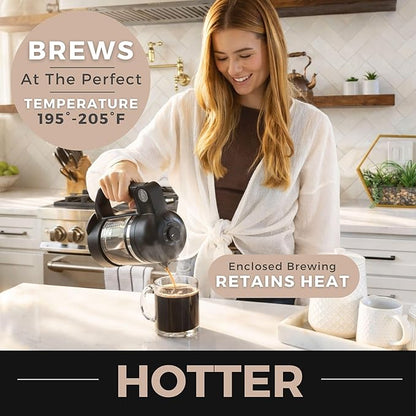 VINCI Micro Café Smallest Single-Serve Glass Coffee Brewer | Compatible with K-Cups, Pods & Ground Coffee | Enclosed & Circle Flow Brewing for Hotter, Richer Flavor | Brews 4oz to 20oz (Gray)