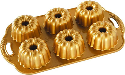 Nordic Ware Anniversary Bundtlette Pan, One Size, Gold