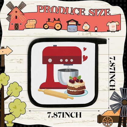 Bencailor 12 Pcs Pot Holders with Pocket Kitchen Hot Potholders Hot Pad Oven Mitts Cookie Bag Oven Gloves for Kitchen Gift Baking Cooking(Bright Color,Farmhouse)