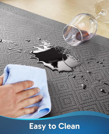 Ophanie Kitchen Mats for Floor, 3/4 inch Thick, 17x28 Anti Fatigue Cushioned Mat, Kitchen Rugs, Waterproof, Comfort Ergonomic Standing Mat for Office, Home, Sink, Charcoal Non-Slip Ridged Bottom