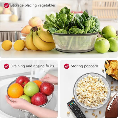 WVM Microwave Splatter Cover Vented for Food with Hook Hole, Splatter Guard & Colander Kitchen Gadget for Food, Meal Prep, Grey
