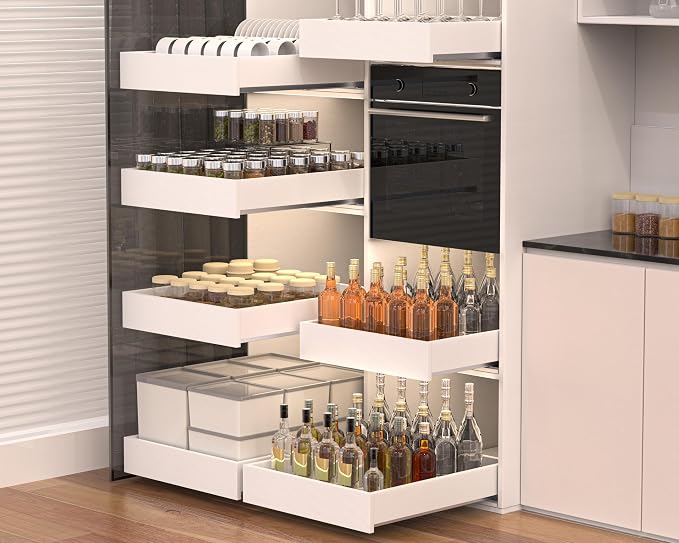MyLifeUNIT Wooden Pull Out Drawers for Kitchen Cabinets, 14"W Fully Assembled Pull Out Cabinet Organizer Shelves, Soft Close Slide Out Drawer for Cabinet