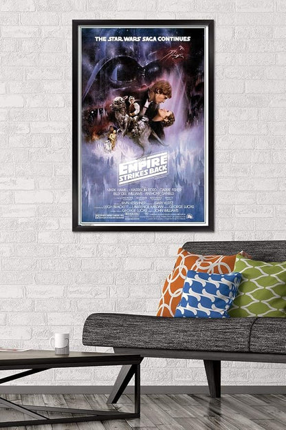 24X36 Star Wars: Saga - The Saga Continues Wall Poster, 36L" x 24W", Black Framed Version