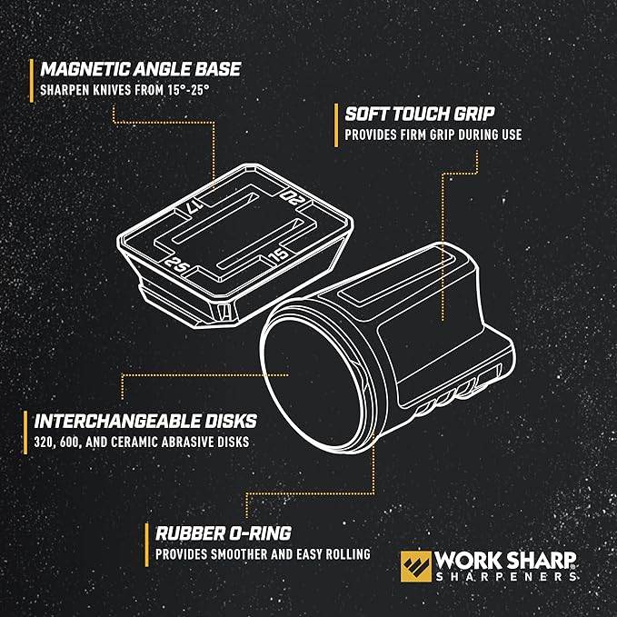 Work Sharp Rolling Knife Sharpener- 4 Sharpening Angles - For All Kitchen Knife Sets