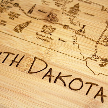 Totally Bamboo A Slice of Life South Dakota State Serving and Cutting Board, 11" x 8.75"
