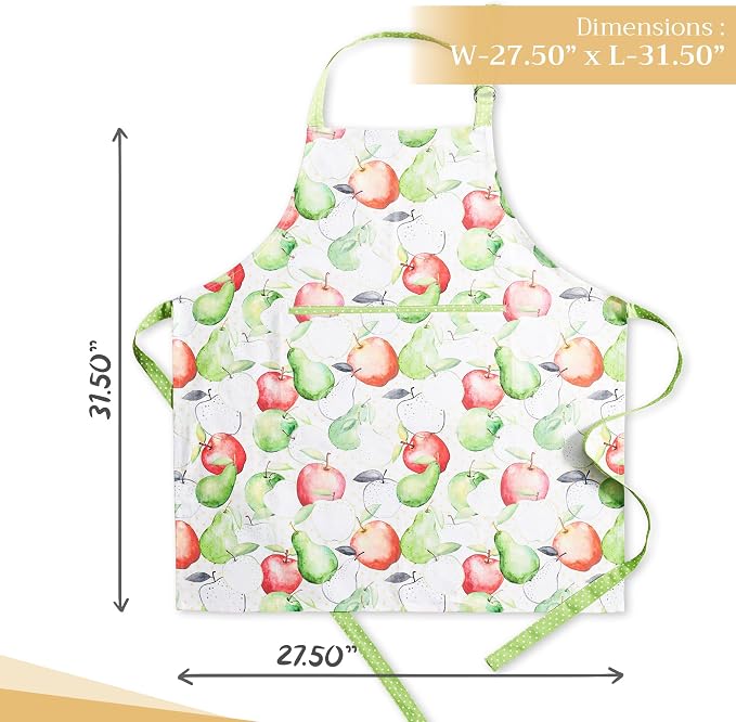 Maison d' Hermine 100% Cotton Apron for women with Pocket Kitchen Chef Apron for Men Cooking Spring Summer