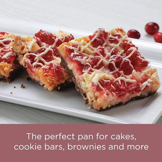 Farberware Baking Nonstick Cake Pan, Rectangle, 9 Inch x 13 Inch, Red Rose Gold
