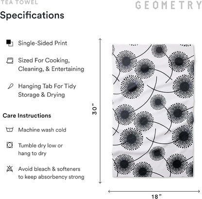 GEOMETRY Kitchen Tea Towels - Quick Dry Microfiber Dish Towels for Kitchen Linen Breeze, 18" x 30" 2 Pack