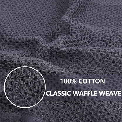Homaxy 100% Cotton Waffle Weave Kitchen Dish Towels, Ultra Soft Absorbent Quick Drying Cleaning Towel, 13 x 28 Inches, 18-Pack, Mixed Color