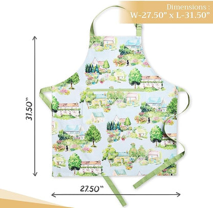 Maison d' Hermine 100% Cotton Apron for women with Pocket Kitchen Chef Apron for Men Cooking Spring Summer