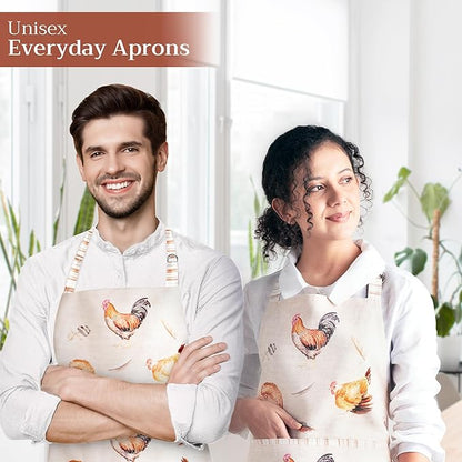 Maison d' Hermine 100% Cotton Apron for women with Pocket Kitchen Chef Apron for Men Cooking Spring Summer