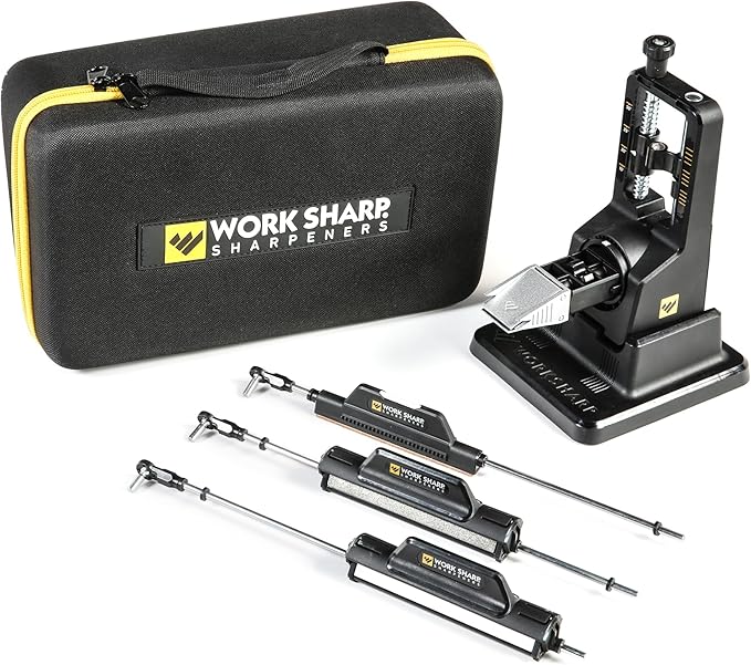 Work Sharp Precision Adjust Elite Knife Sharpener - Fixed Angle Sharpening System for Kitchen & Pocket Knives - Professional Guided Knife Sharpening Tool