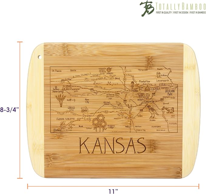 Totally Bamboo A Slice of Life Kansas State Serving and Cutting Board, 11" x 8.75"