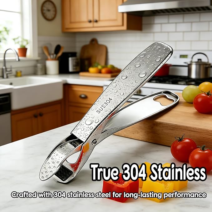 2 Pack Hot Plate Gripper Tongs - 304 Stainless Steel Anti-Scald - Multi-Purpose Bowl Holder Clip for Air Fryer, Instant Pot, Pizza Oven & Kitchen (Lifting & Pouring Accessories)