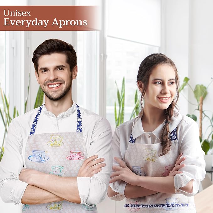 Maison d' Hermine 100% Cotton Apron for women with Pocket Kitchen Chef Apron for Men Cooking Spring Summer