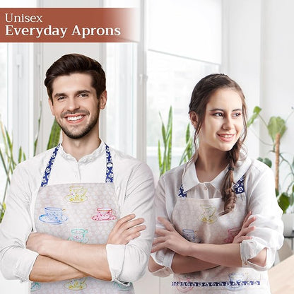 Maison d' Hermine 100% Cotton Apron for women with Pocket Kitchen Chef Apron for Men Cooking Spring Summer