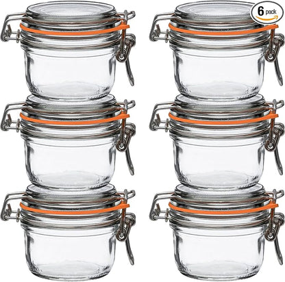 Le Parfait Super Terrine 125mL (4oz) Zero Waste Eco-Friendly Glass Storage Jars with Lids, Airtight, Oven & Freezer Safe, BPA-Free, Food Storage & Preserving, Made in France, 6PK