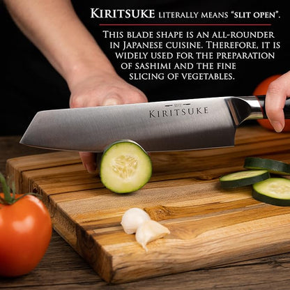 Professional Chef Knife 8 Inch Kitchen Knife - Premium Ergonomic Ultra Sharp High Carbon German Stainless Steel - Pakkawood Handle Chef's Knives