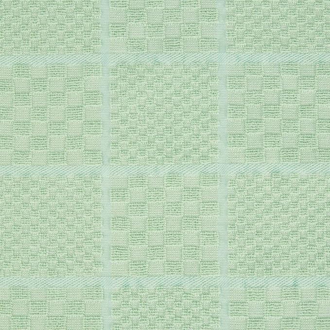 KITCHENAID Quilted Cotton Terry Cloth Oven Mitt, Pot Holder, Kitchen Towel 4-Pack Set, Heat Resistant, Silicone Grip, 16"x26", 7"x13" & 7"x10", Pistachio