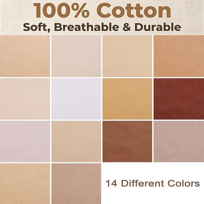 Nodsaw 42Pcs Solid Fabric Charm Packs for Quilting 5 inch, Cotton Quilting Fabric Squares 5x5 inch for Quilting, Sewing, Quilt, Bags, Apparel, and Crafts - Brown White Cream Ivory Natural Parchment