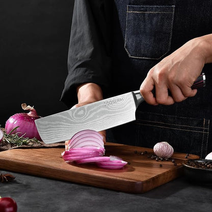 Gift-Ready Knife Set, Japanese Style 8-Piece (7+1) Kitchen Knife Set for Weddings & Premium Gifting, Orange Beautiful Gift Box, High Carbon Steel Knives Sets Includes An Additional 8" Chef Knife