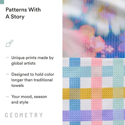 GEOMETRY Spring Kitchen Towels - Quick Dry Microfiber Cloth Spring & Summer Dish Towels for Kitchen Drying - Premium Quick Dry Towel - Soft Flora, 18" x 30" - 2-Pack