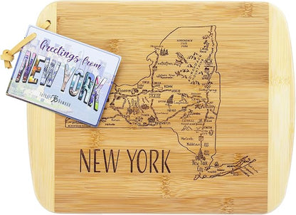 Totally Bamboo A Slice of Life New York State Serving and Cutting Board, 11" x 8.75"