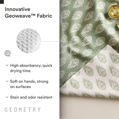 GEOMETRY Kitchen Tea Towels - Quick Dry Microfiber Dish Towels for Kitchen - Henley - 18" x 30" - 1 Pack