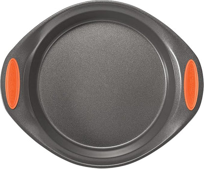 Rachael Ray Yum -o! Nonstick Bakeware Baking Pan With Grips / Nonstick Cake Pan With Grips, Round - 9 Inch, Gray