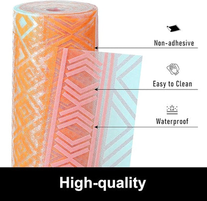 Cooyes Shelf and Drawer Liners for Kitchen Cabinets, Non Adhesive Cabinet Liner, EVA Waterproof Durable Non-Slip Drawer Mats for Shelves, Refrigerator, Storage, Desks（11.8" W x 118" L）