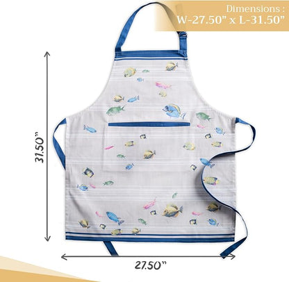 Maison d' Hermine 100% Cotton Apron for women with Pocket Kitchen Chef Apron for Men Cooking Spring Summer
